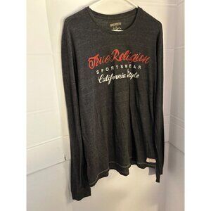 True Religion Men’s Long Sleeve Graphic Tee Shirt XL Black California Style Spor